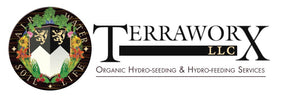Logo of Terraworx LLC for organic hydro-seeding and hydro-feeding services.